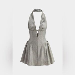 Pinstripe Gray Halter Dress XLMC3